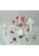 Lustre Nice com rosas flores 4 lampadas  